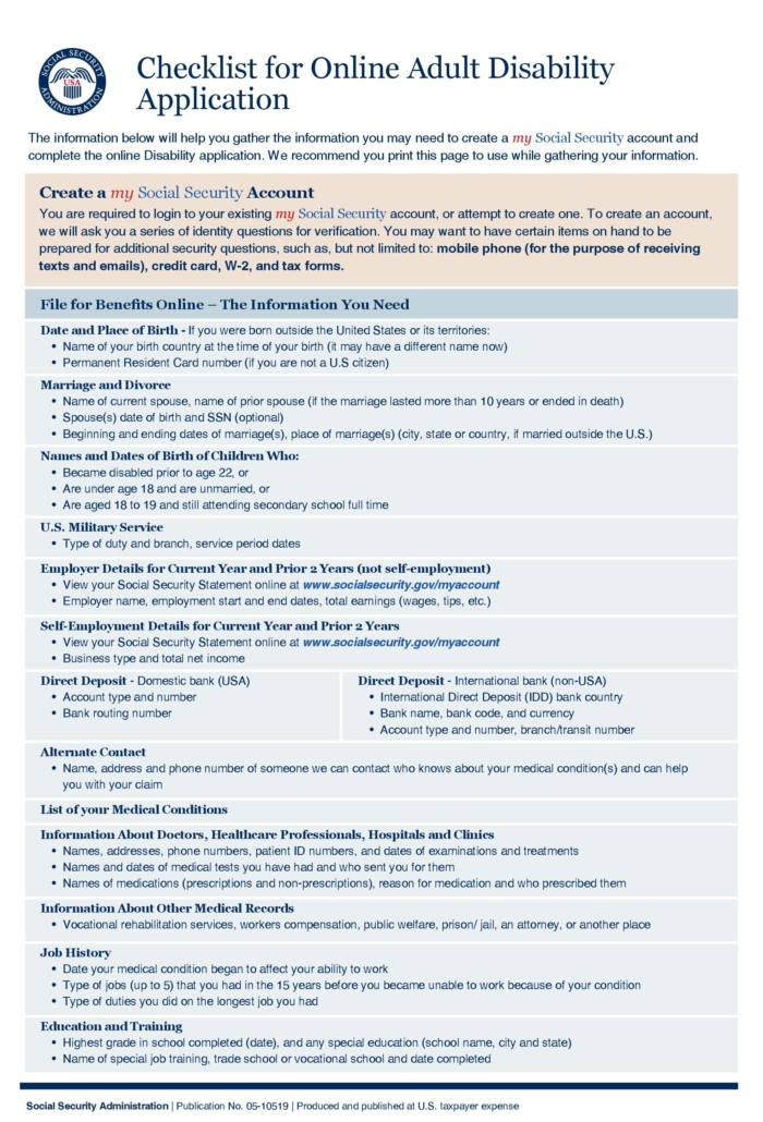SSA Checklist Social Security Lawyer